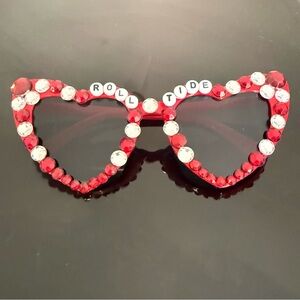 Heart-Shaped Rhinestone 'ROLL TIDE' Sunglasses